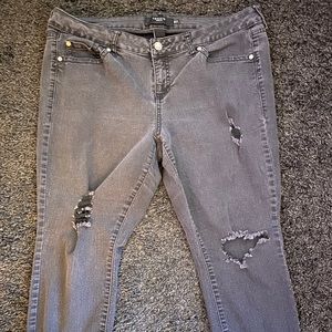 Distress black jeans